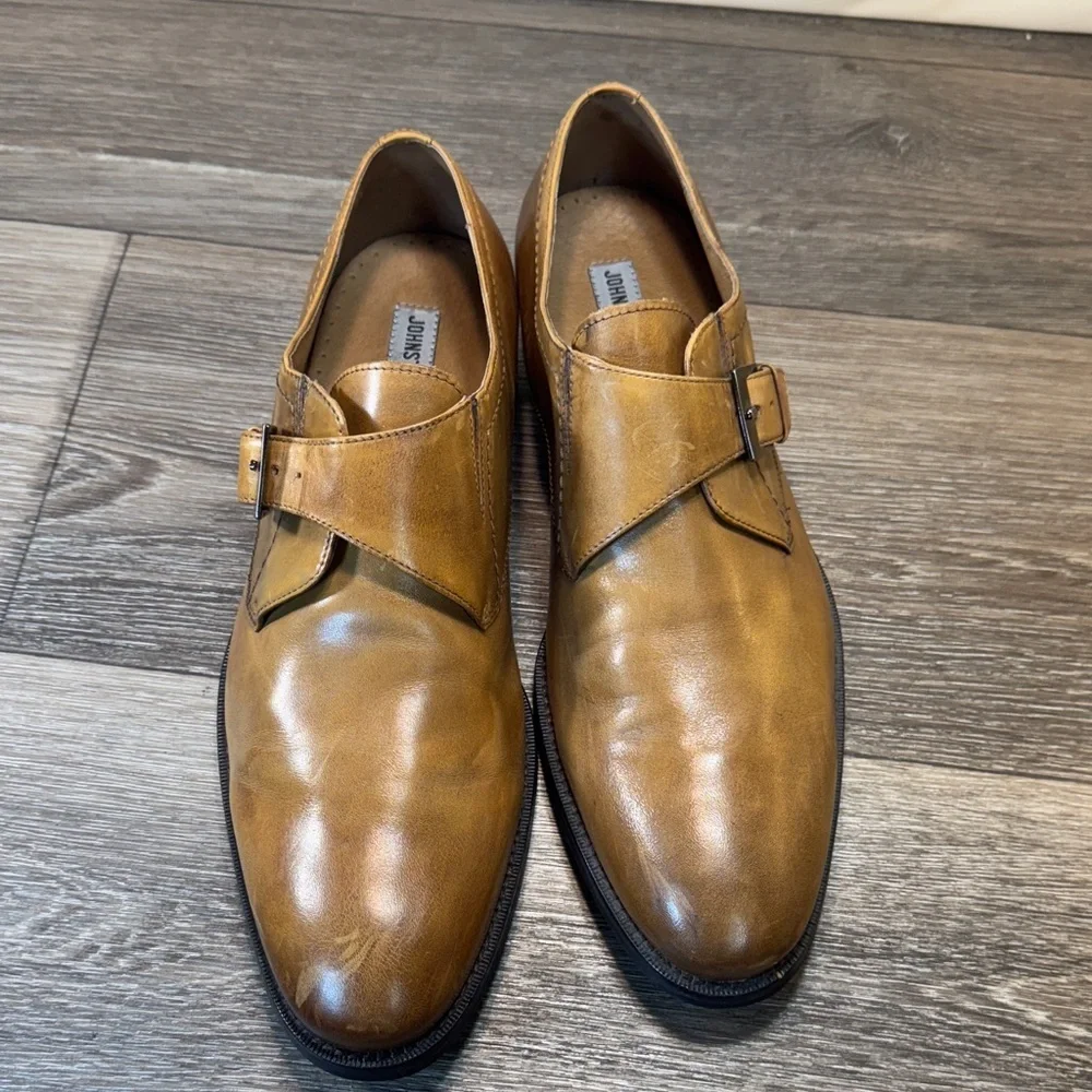 Johnston&Morphy Brown Leather buckle Shoes size 11 medium (j177)